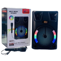 Boxa Bluetooth portabil cu iluminare colorată, în aer liber, 8 inchi, pentru camping, petrecere de familie, dans, difuzor de bas greu
